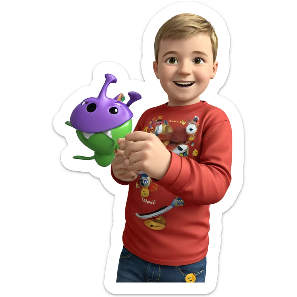 happy boy in a shirt sticker