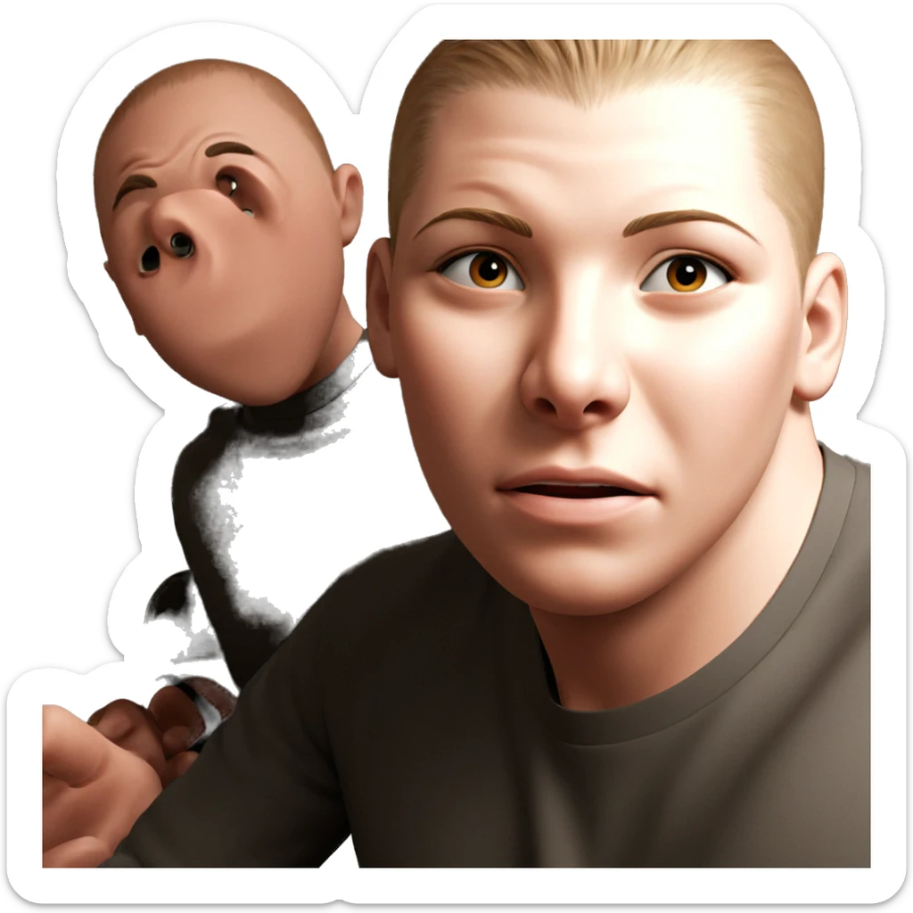 two boys looking at viewer sticker