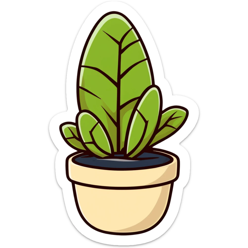 Sedum Pachyphyllum jelly bean plant succulent with thick tubular leaves in a beige pot sticker