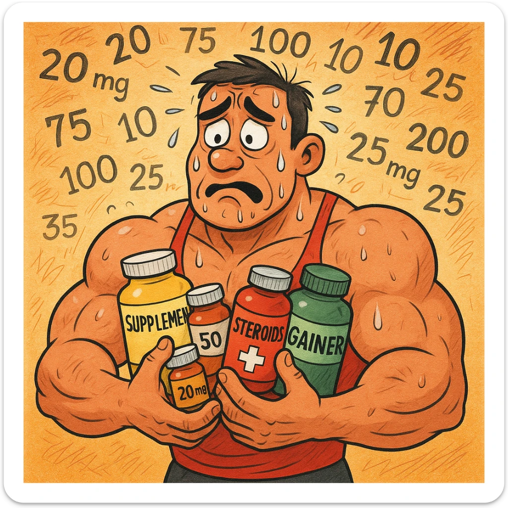  bodybuilder che fa dosaggi a caso, e quindi sta male sticker