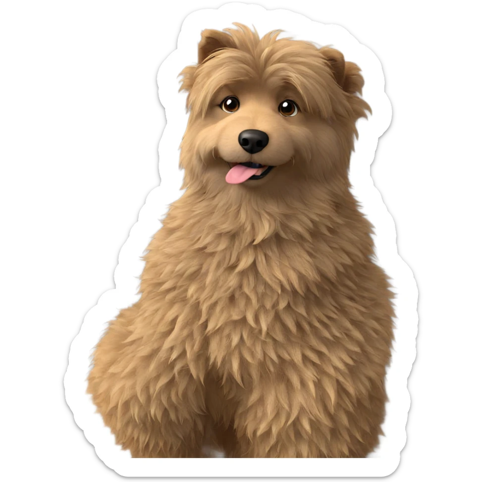 fluffy dog gazing at viewer sticker