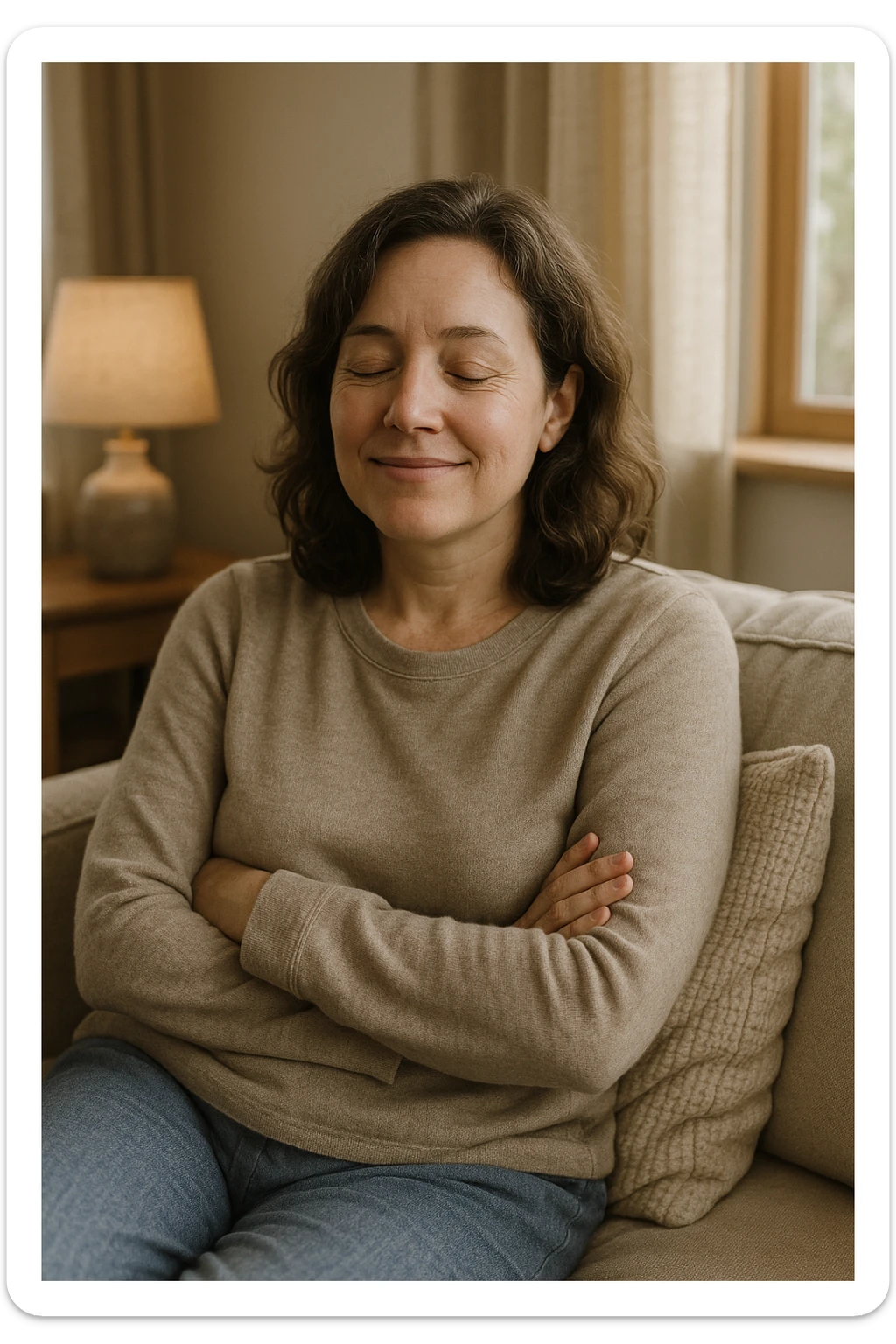 donna che vuole rimanere nella sua zona di comfort. Immagini realistiche sticker