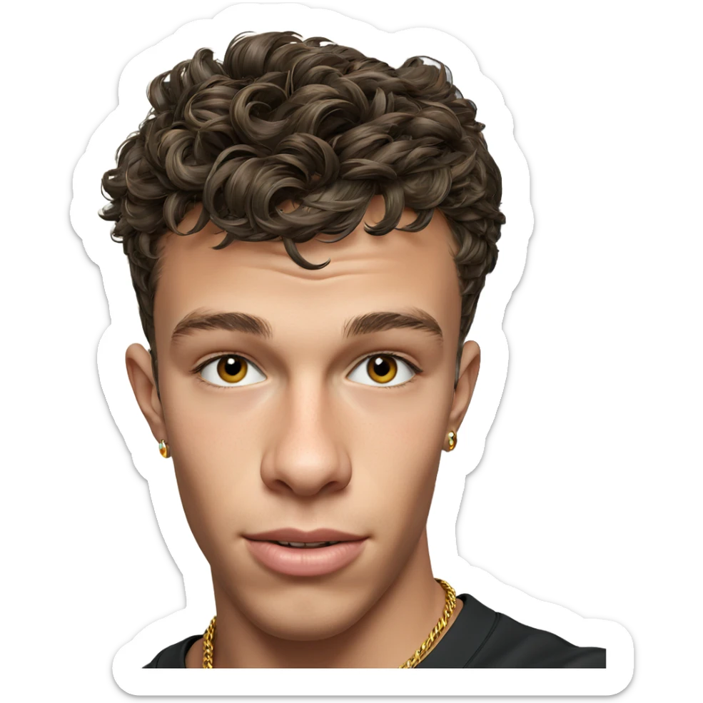 portrait of a boy with jewelry sticker