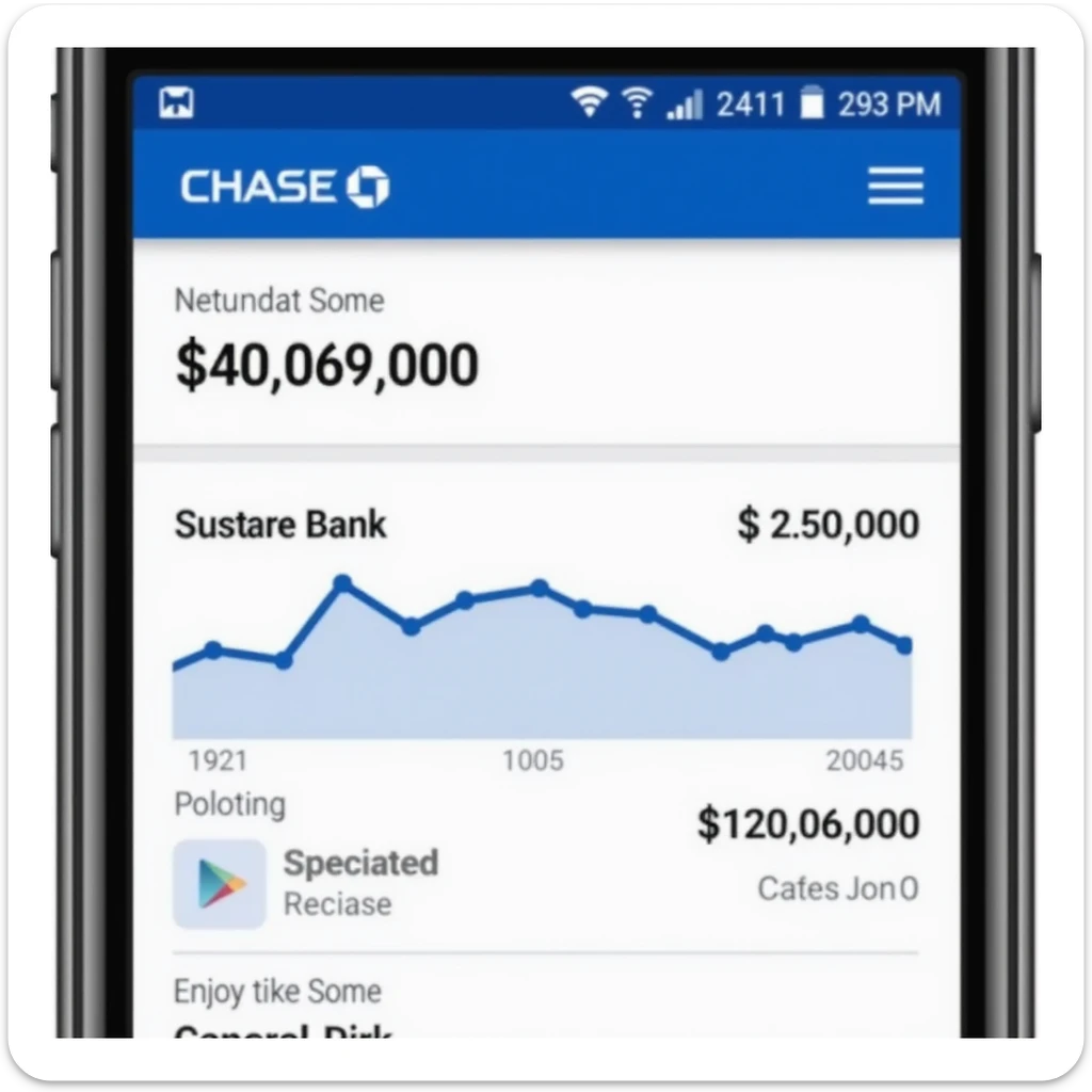 a iphone screen shot showing a chase bank balance of negative $420,069,000 sticker
