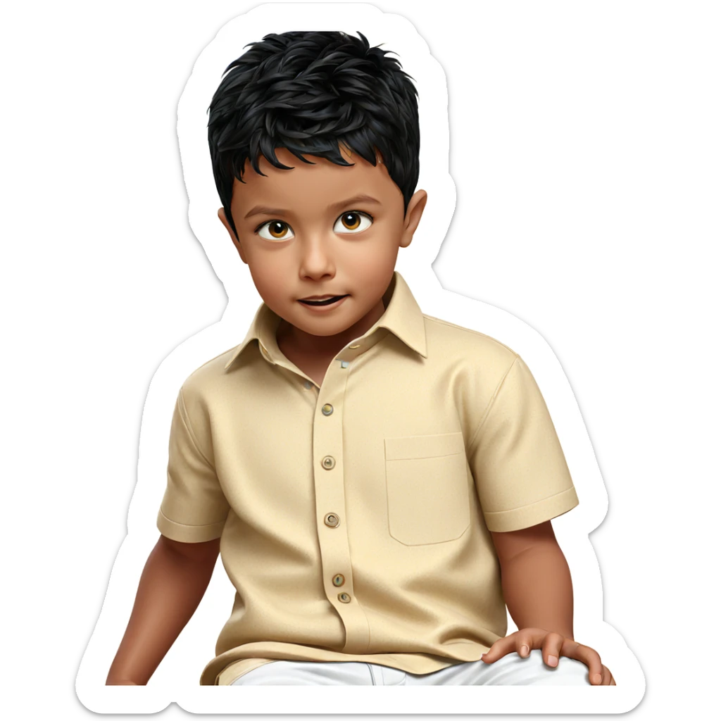 realistic portrait of a boy sticker