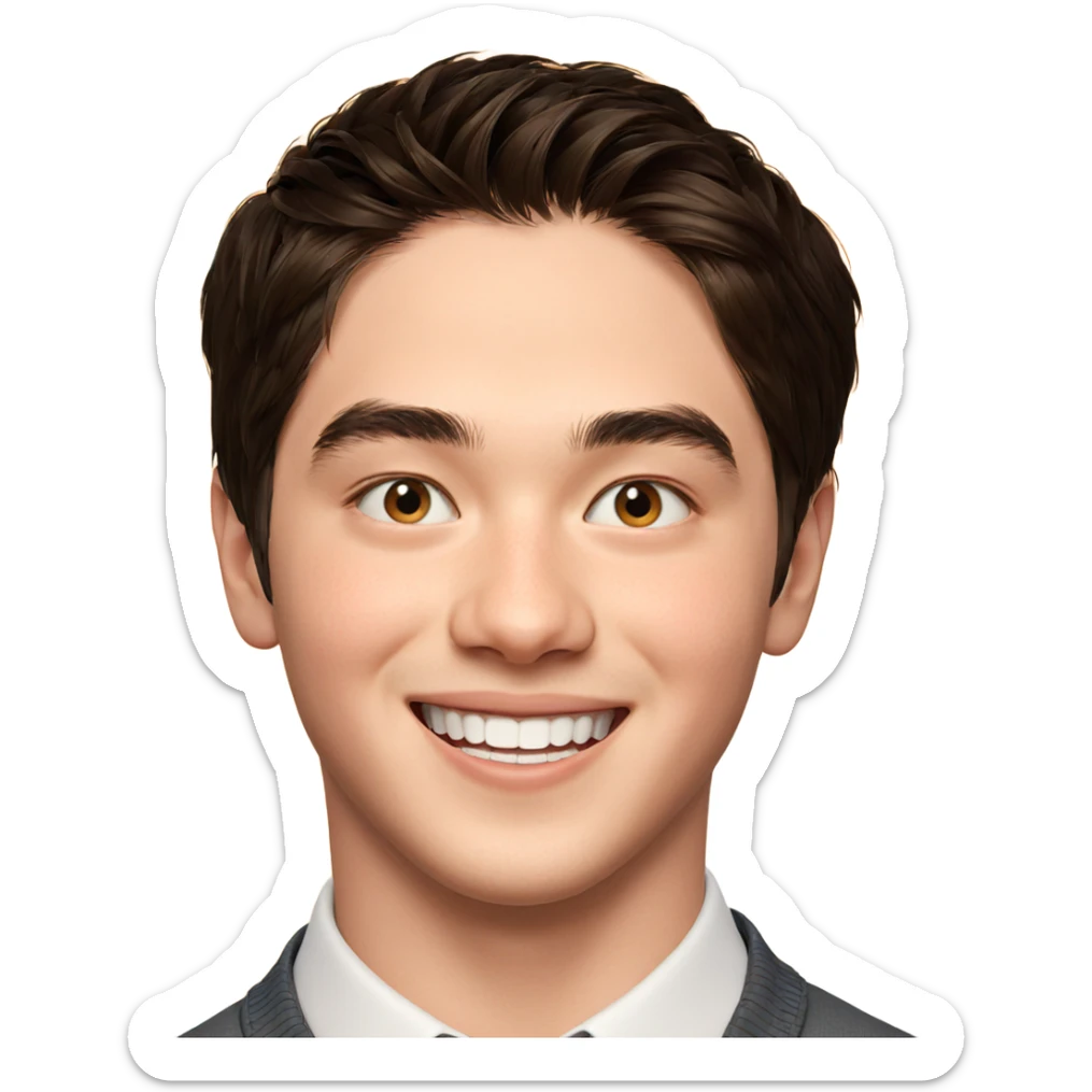 smiling boy portrait close up sticker