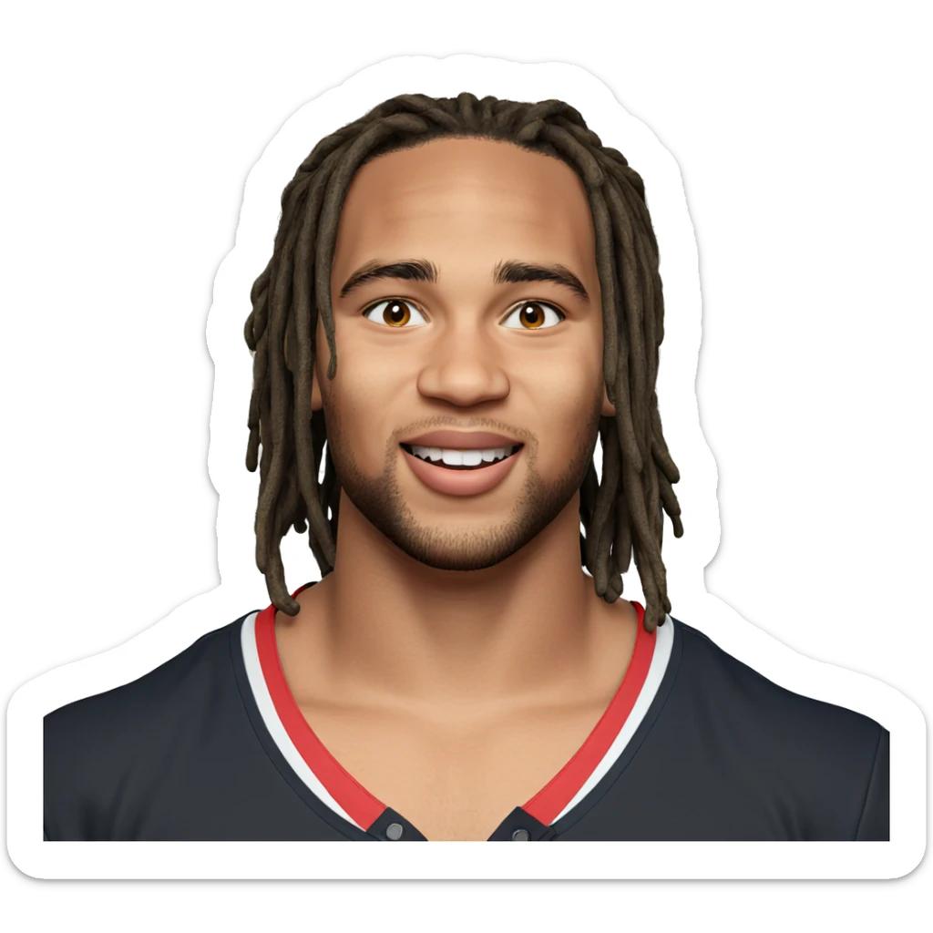 smiling boy with dreadlocks sticker