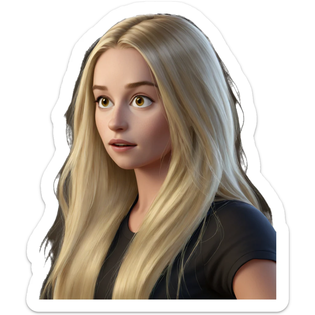 blonde girl with long hair sticker