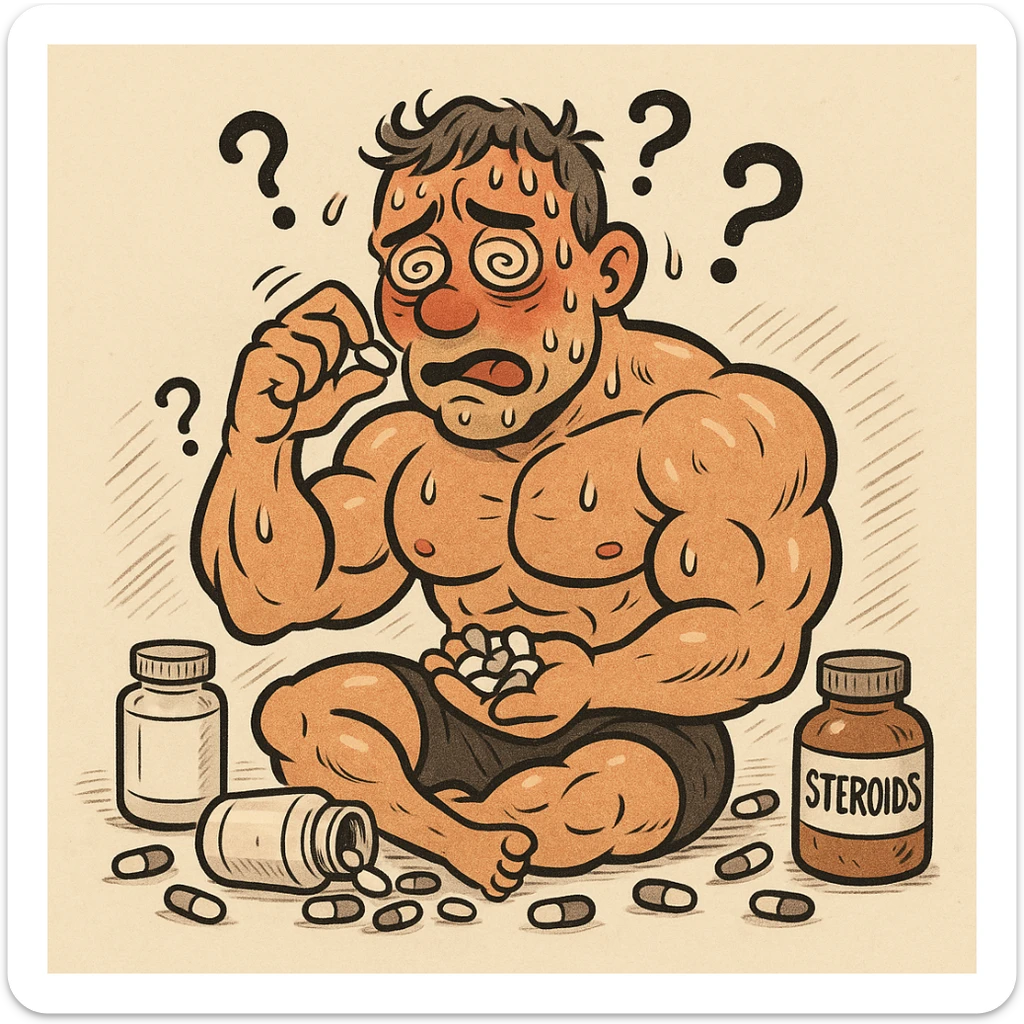  bodybuilder che fa dosaggi a caso, e quindi sta male sticker