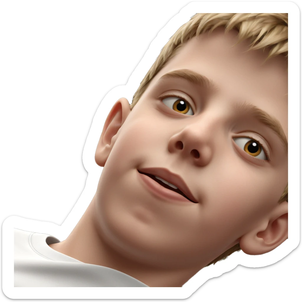 shirtless meme portrait of boy sticker