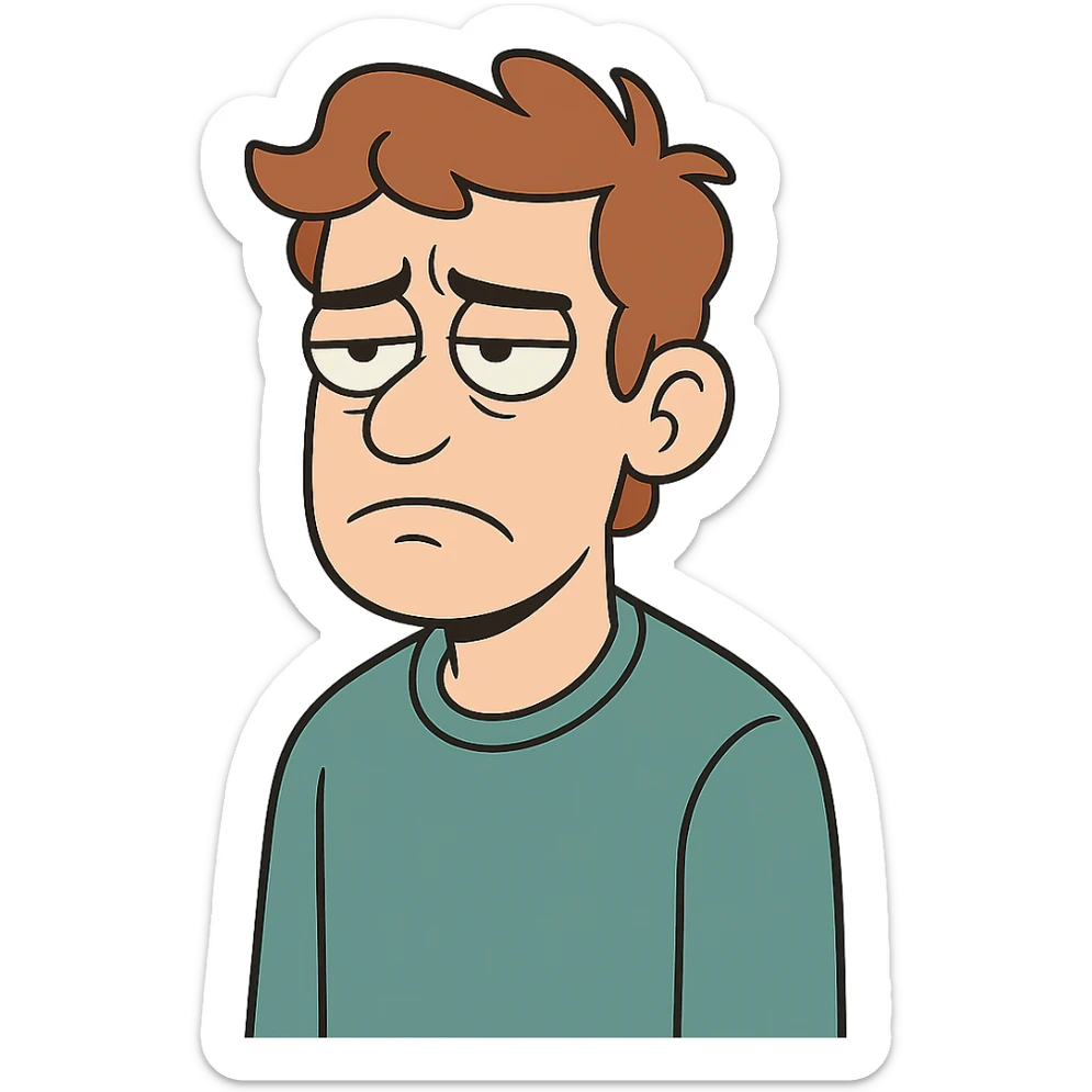 disappointed young man sticker