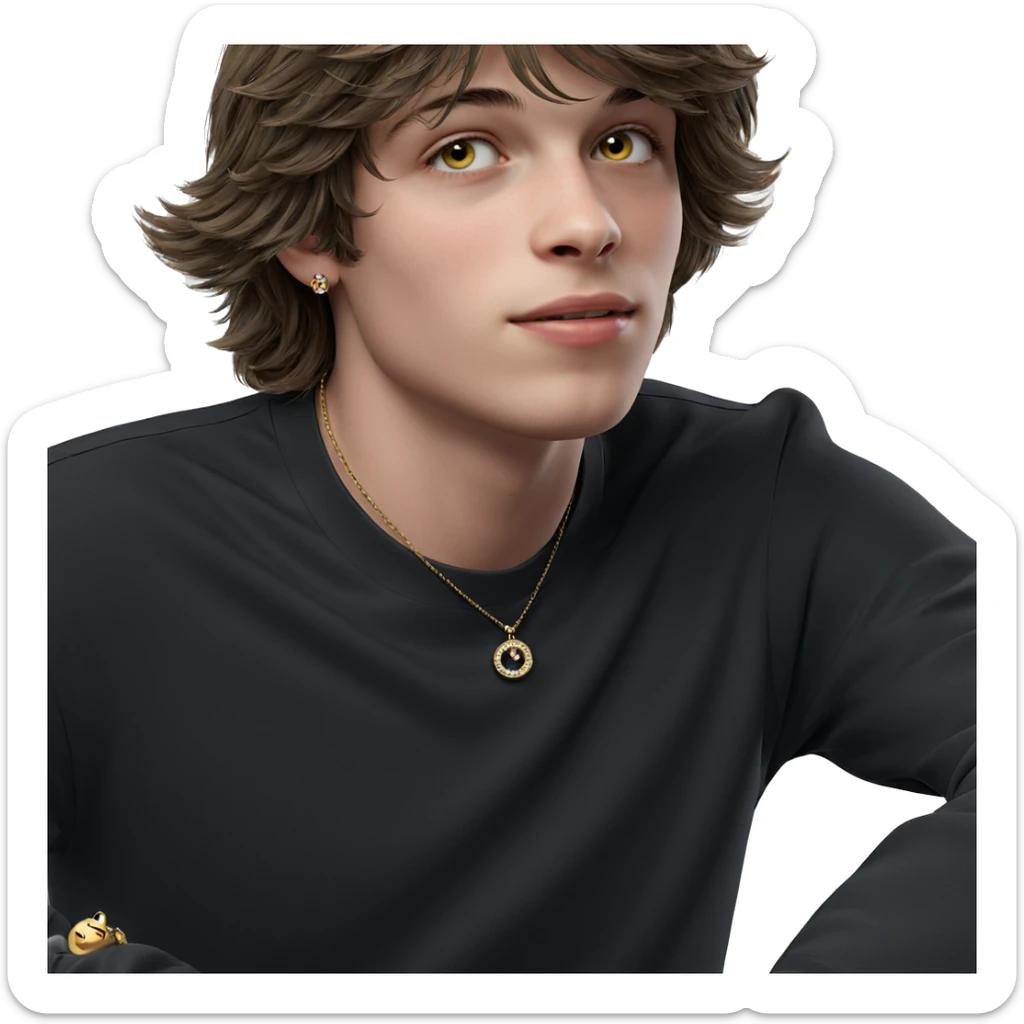 realistic girl with jewelry sticker