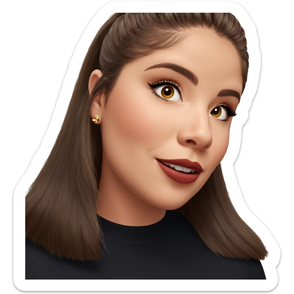 brown-haired girl with earrings sticker