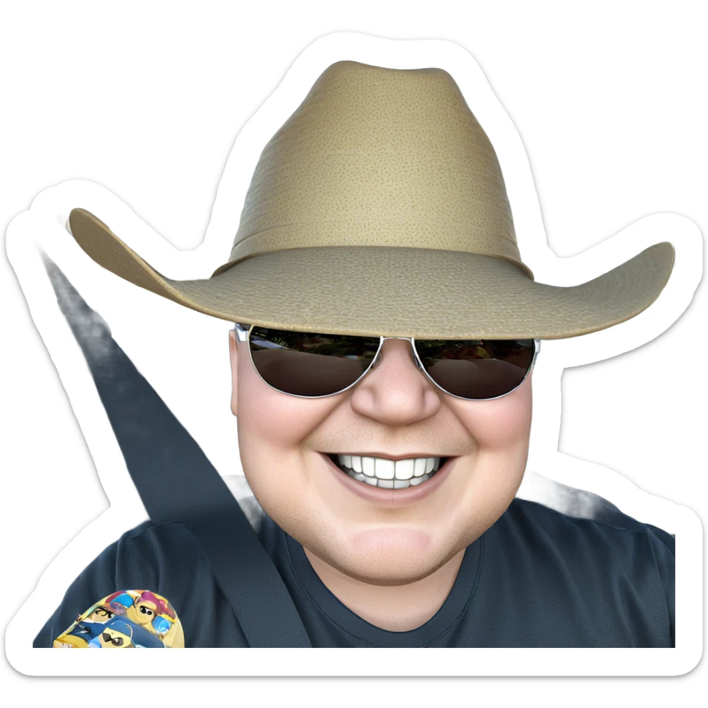 smiling boy in sunglasses sticker
