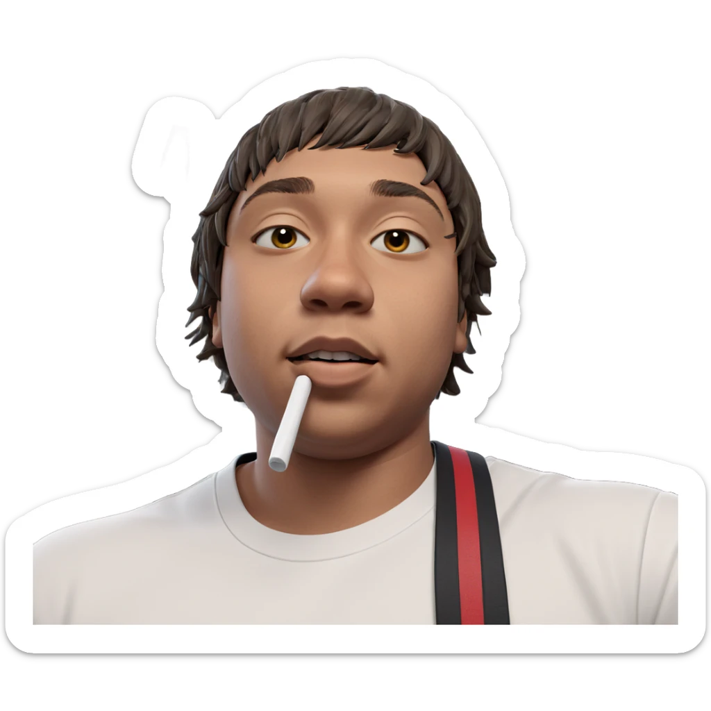 young man in white shirt sticker