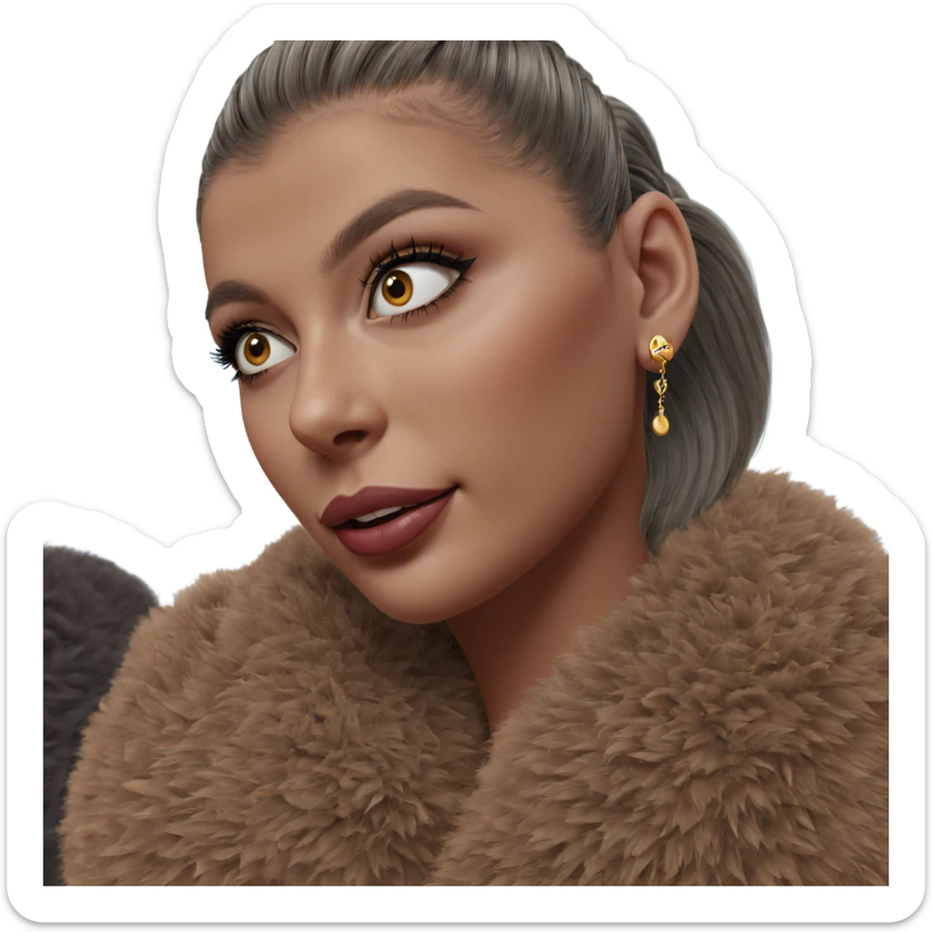 girl with earrings and makeup sticker