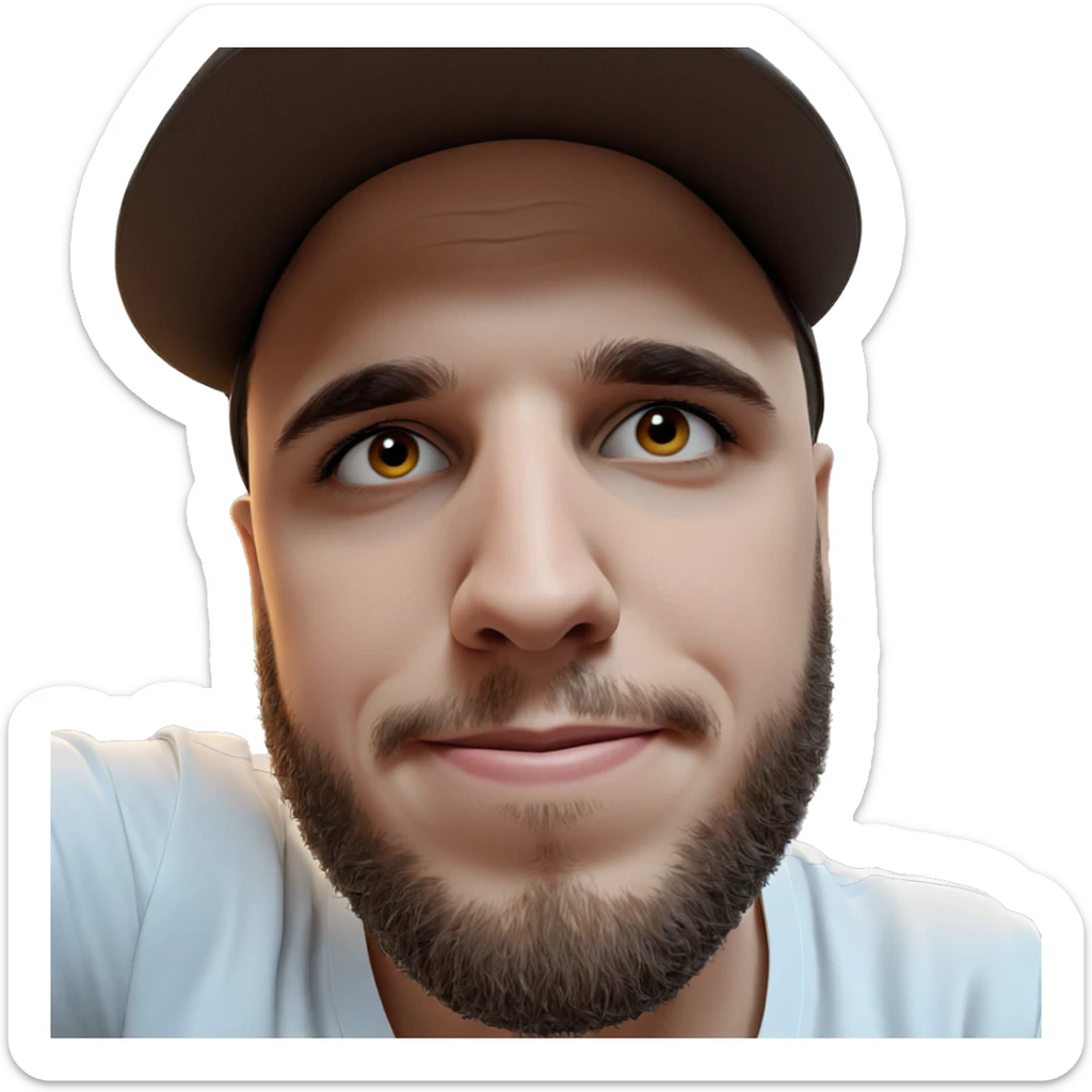 young man in white shirt sticker