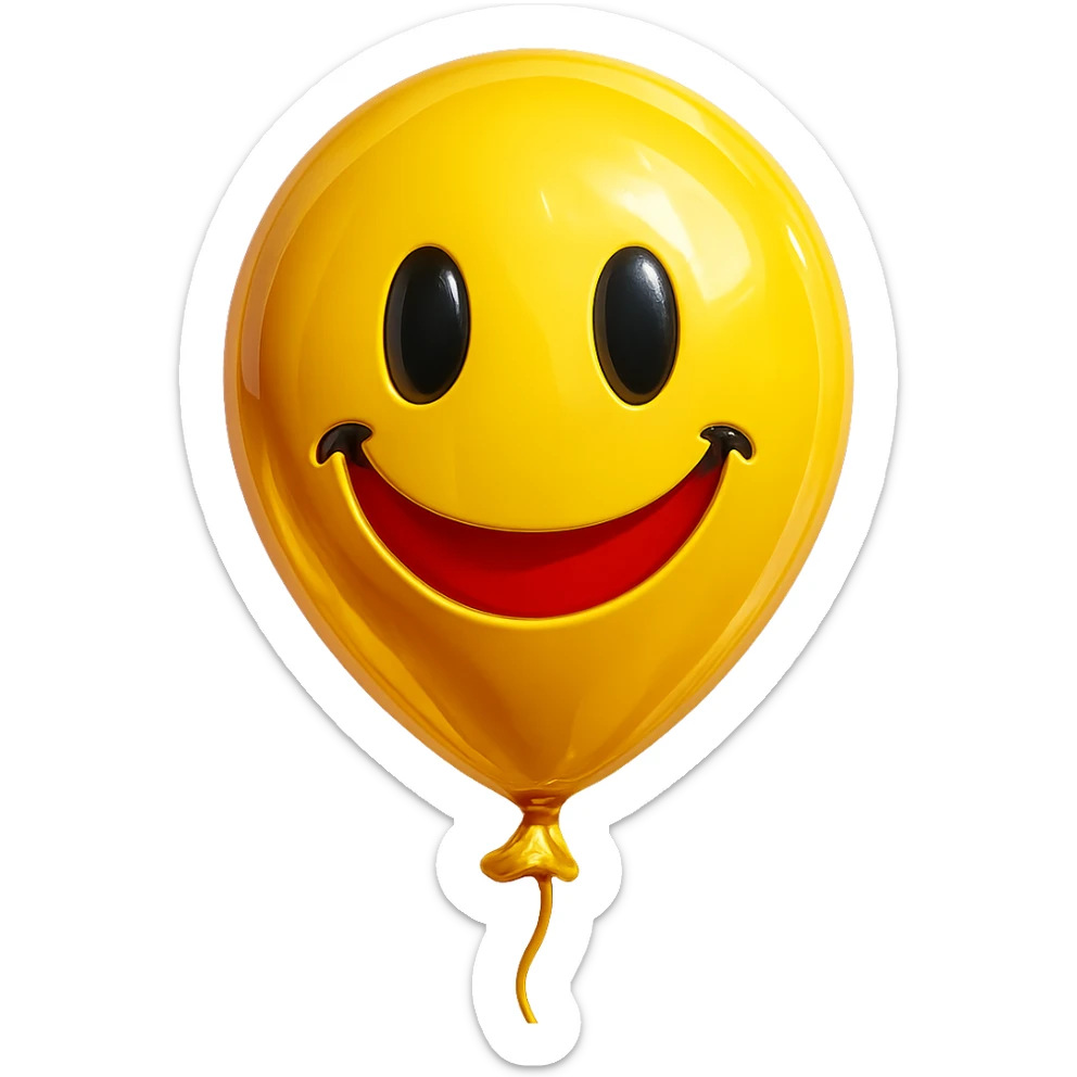 yellow balloon emoji, floating sticker