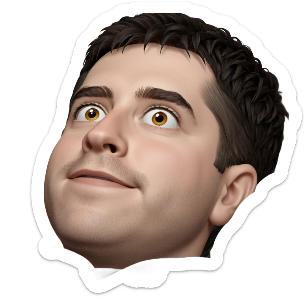 realistic portrait of solo male sticker