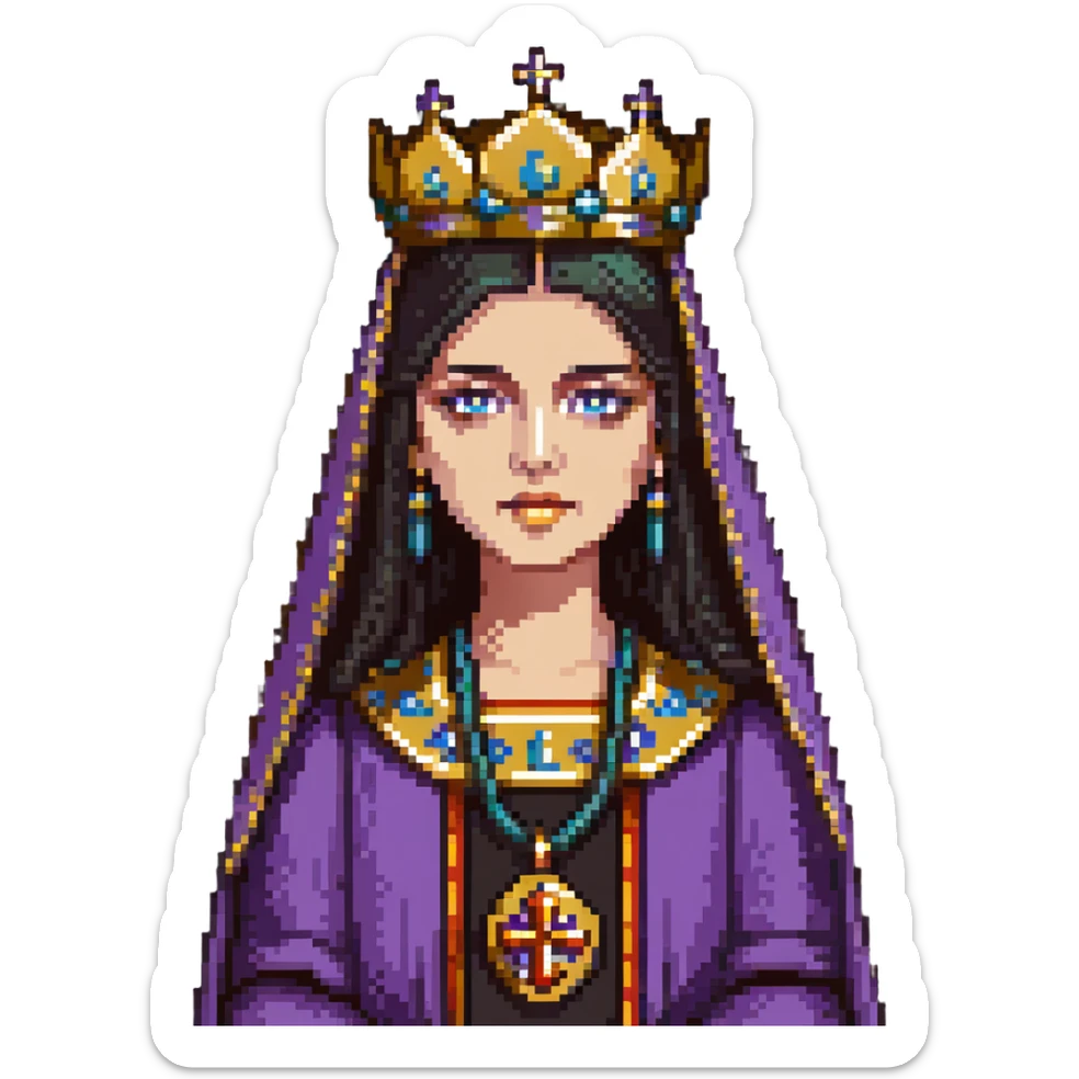 Empress Theodora in Byzantine regalia sticker