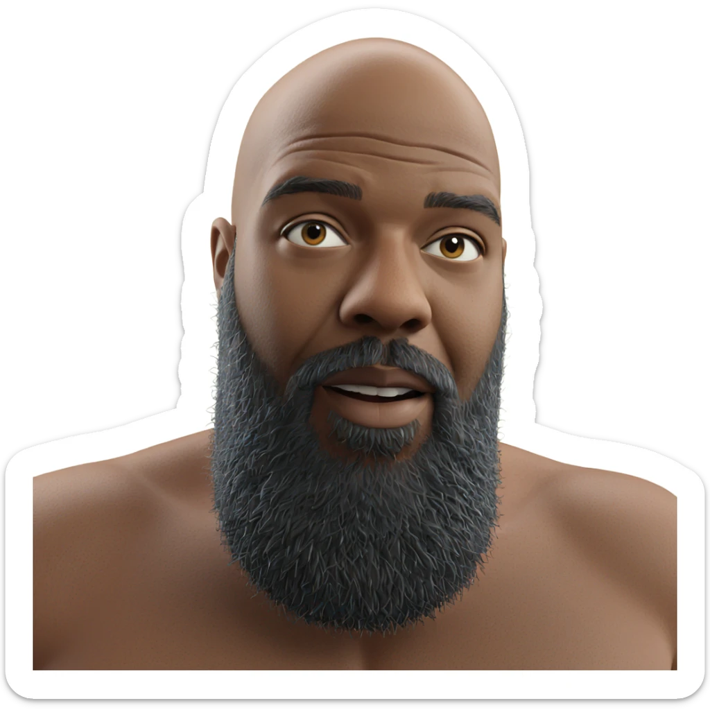 bald male with beard sticker