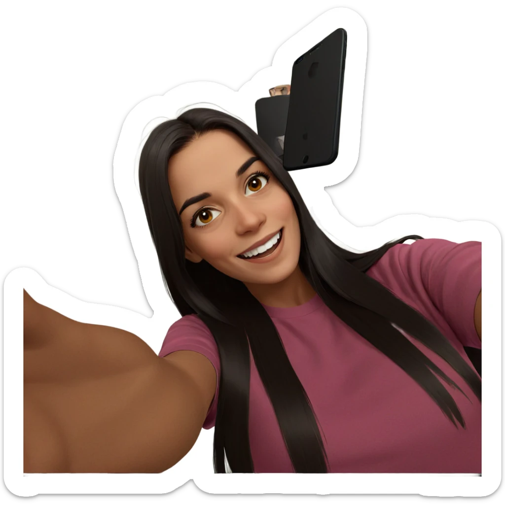 happy girl selfie portrait sticker