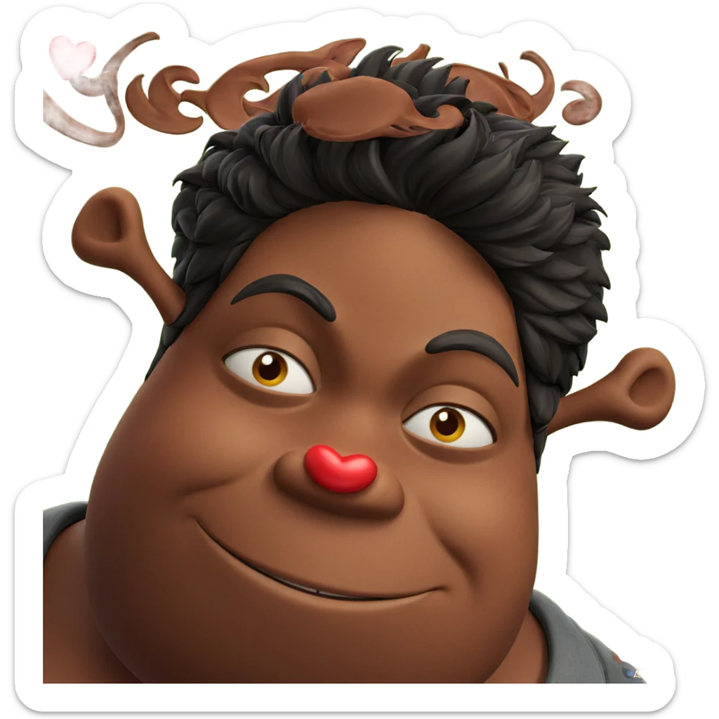 smiling boy with heart emoji sticker