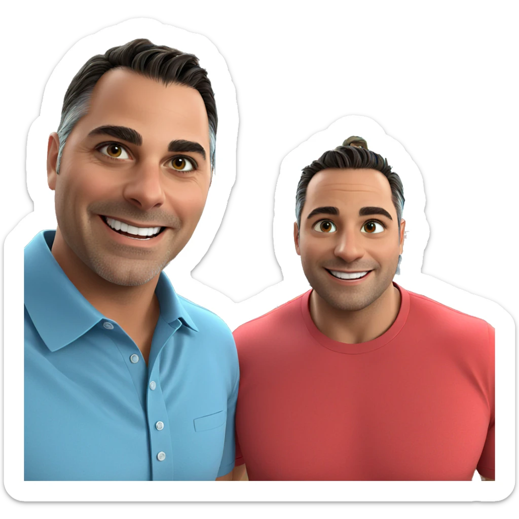 smiling boys indoors together sticker
