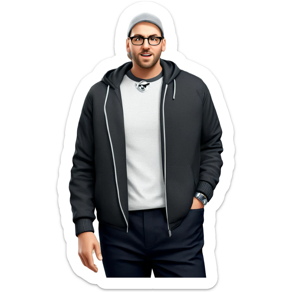 confident man in outdoor setting sticker