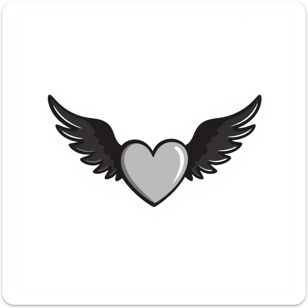 A heart that has wings and is flying sticker