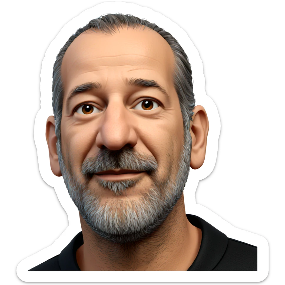 realistic portrait of bearded man sticker