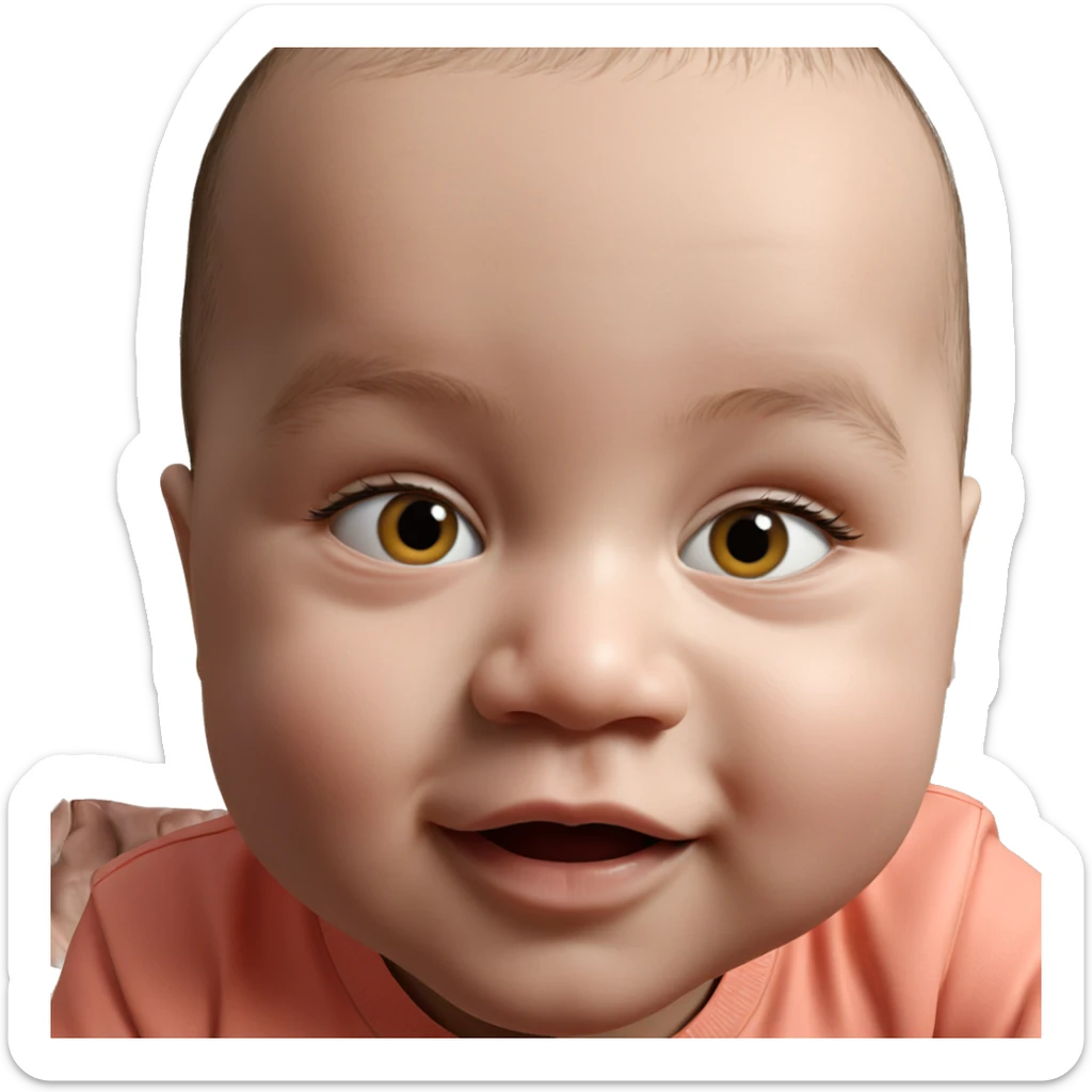 bald boy looking at viewer sticker