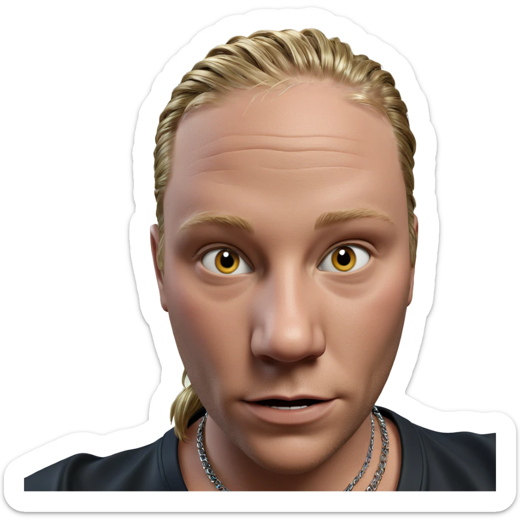 male portrait with necklace sticker