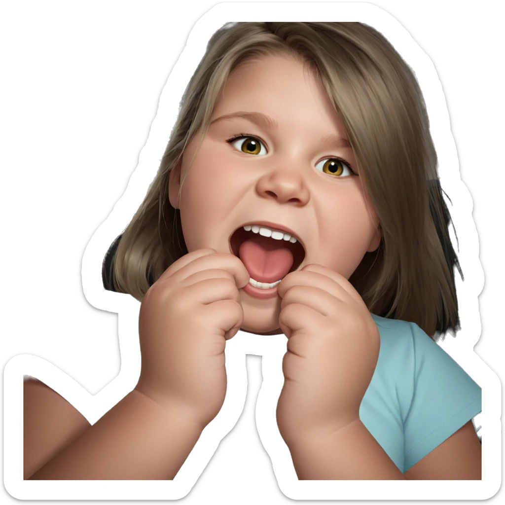 girl with open mouth sticker