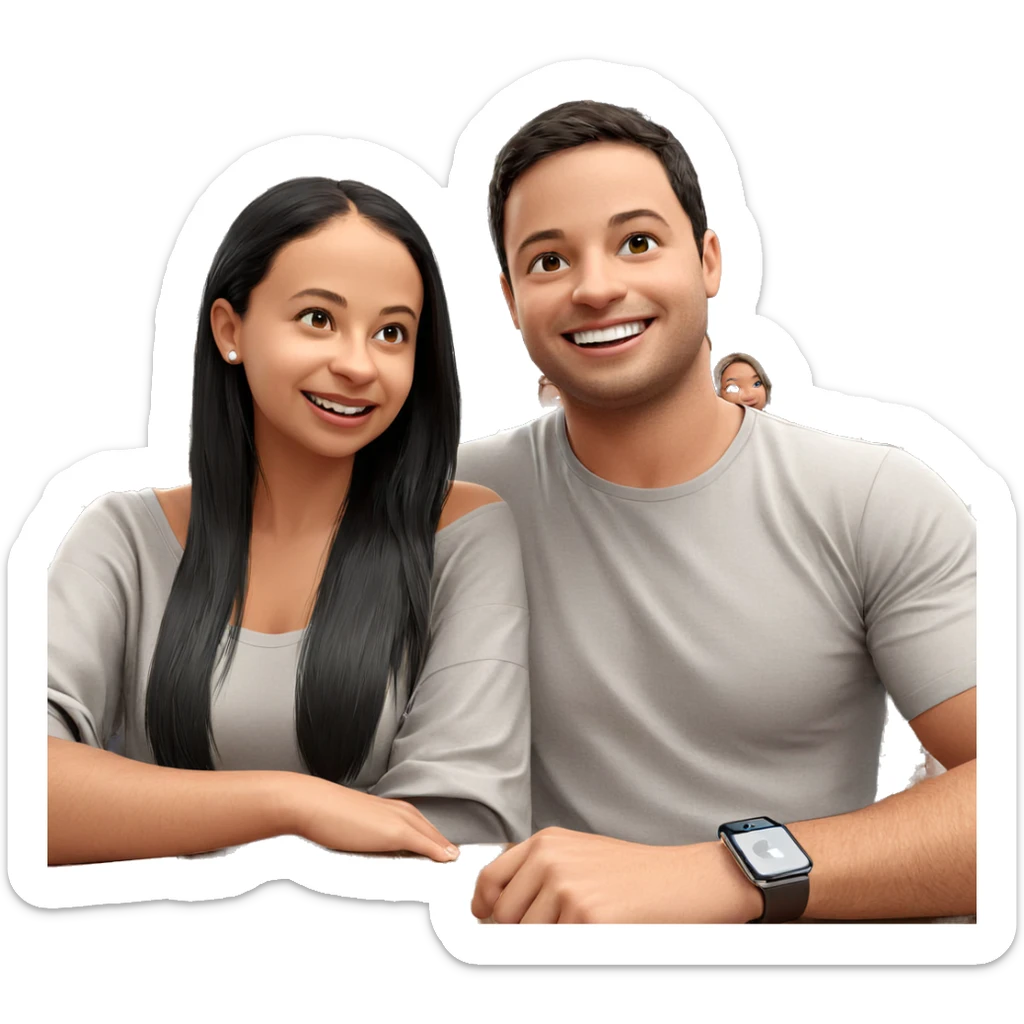 smiling friends indoors together sticker