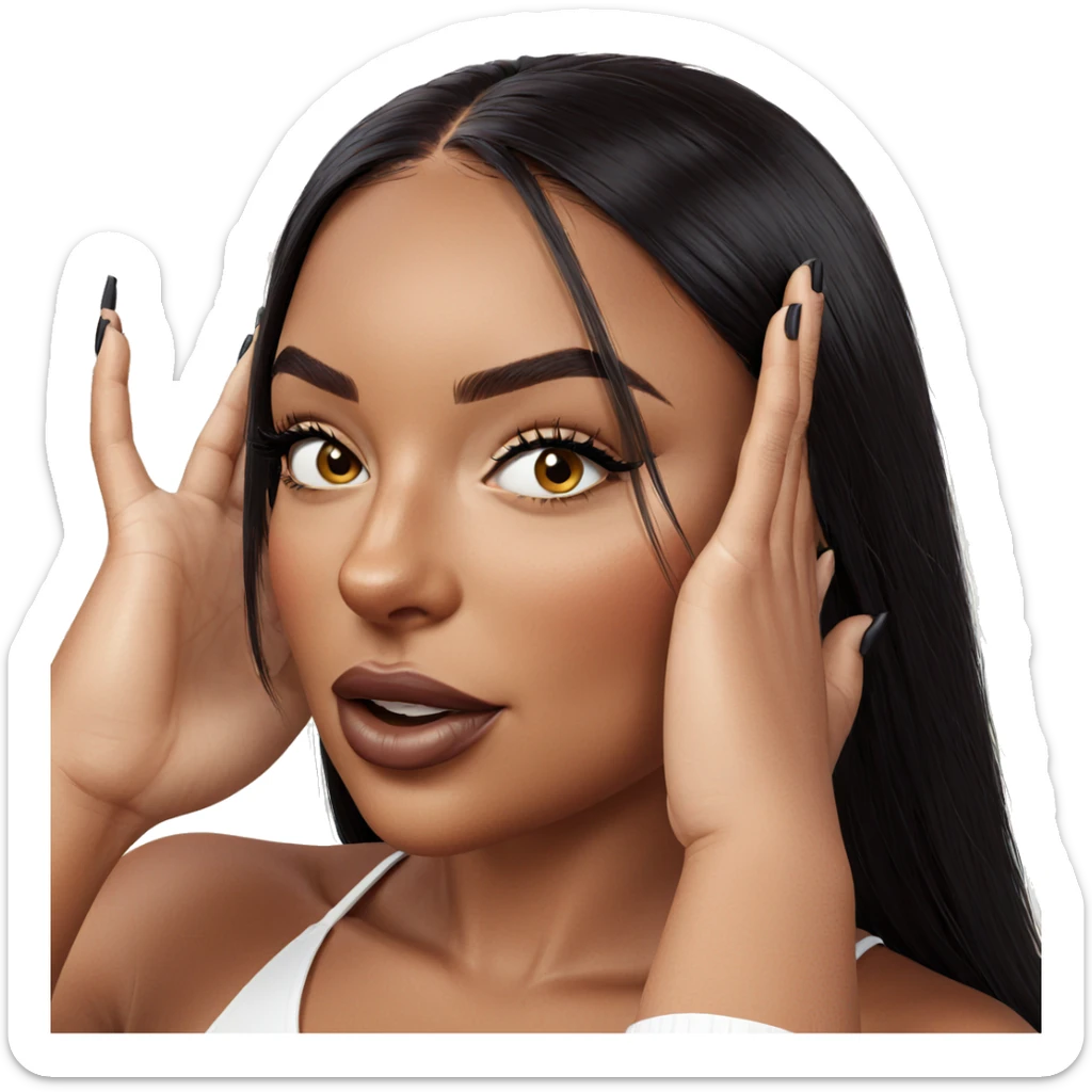 portrait of a dark-skinned girl sticker