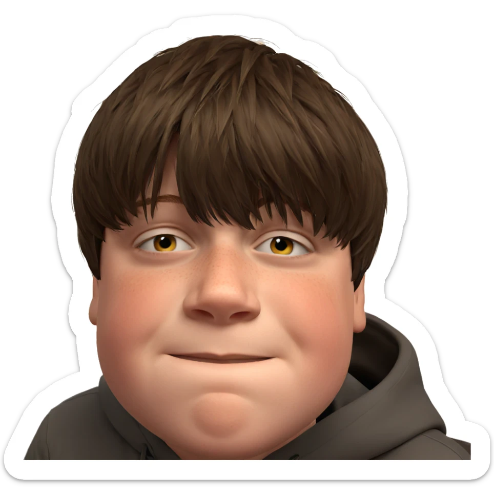 realistic portrait of a boy sticker