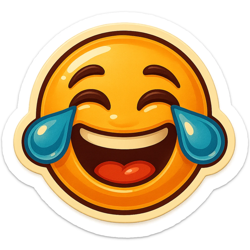 laughing with tears  sticker