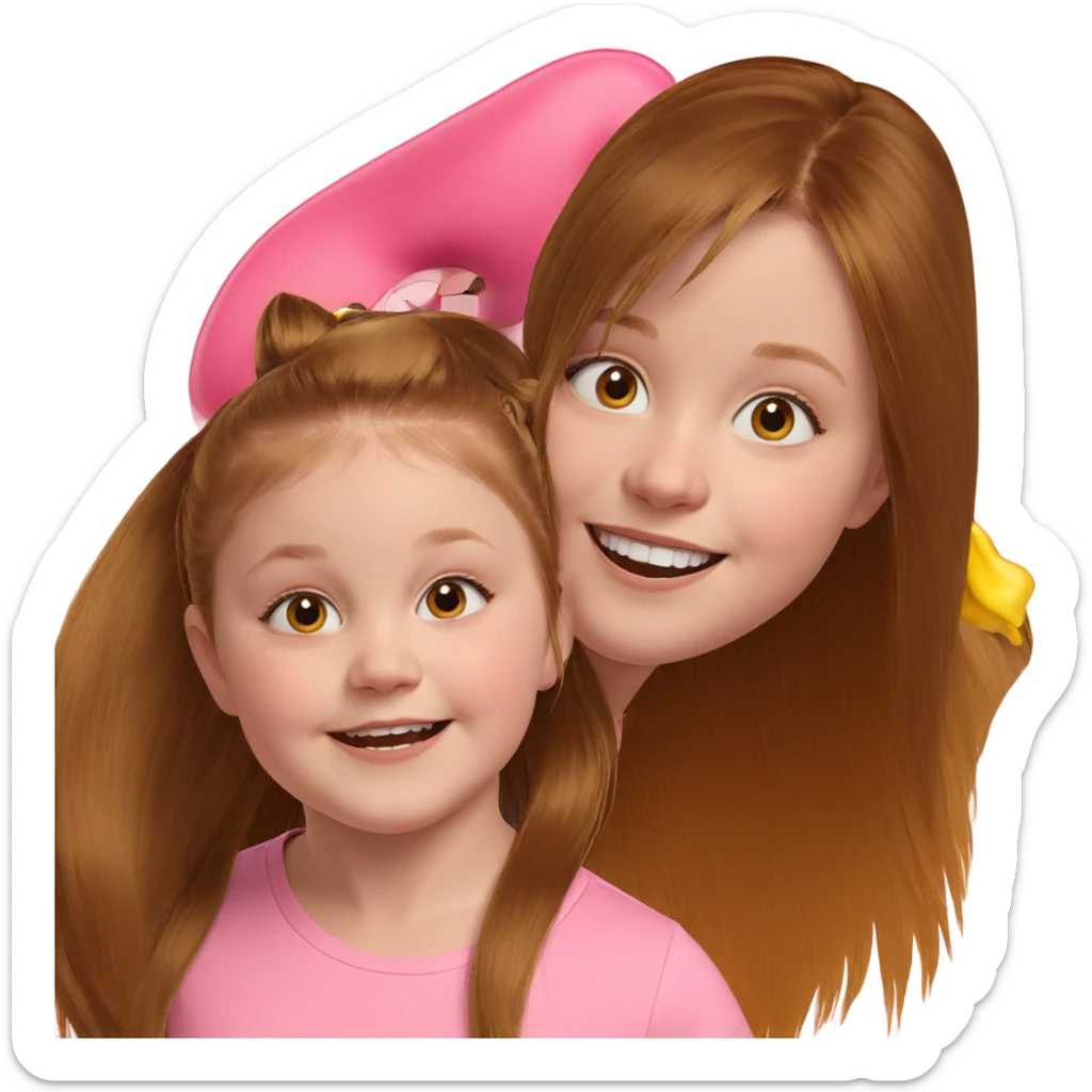 smiling girls with long hair sticker
