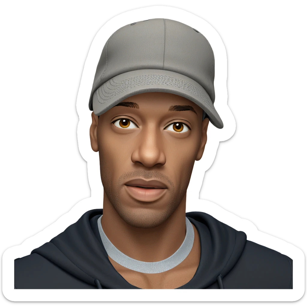 handsome male portrait in hat sticker