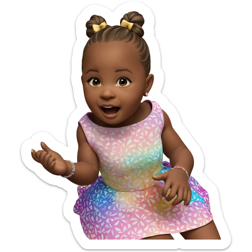 cute girl in elegant dress sticker