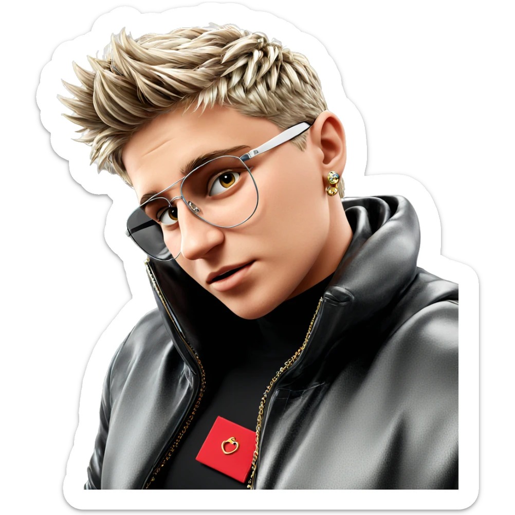 stylish male with jewelry sticker