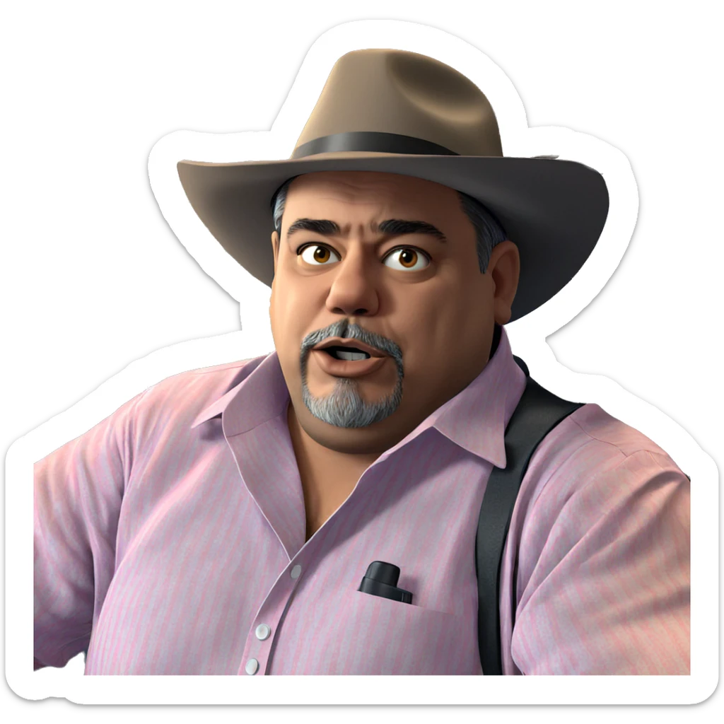 bearded man in collared shirt sticker