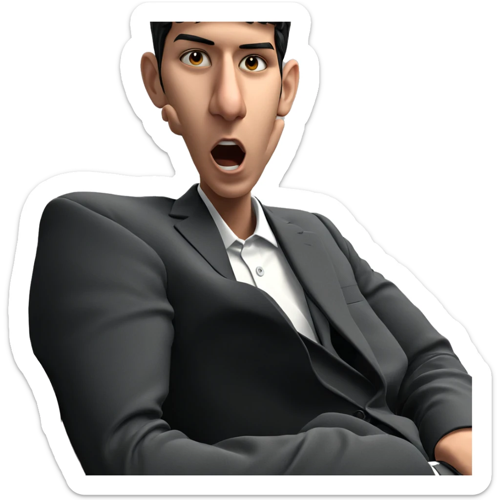 confident boy in formal suit sticker