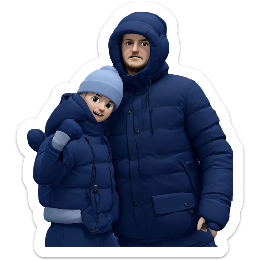 boys in winter hats outdoors sticker