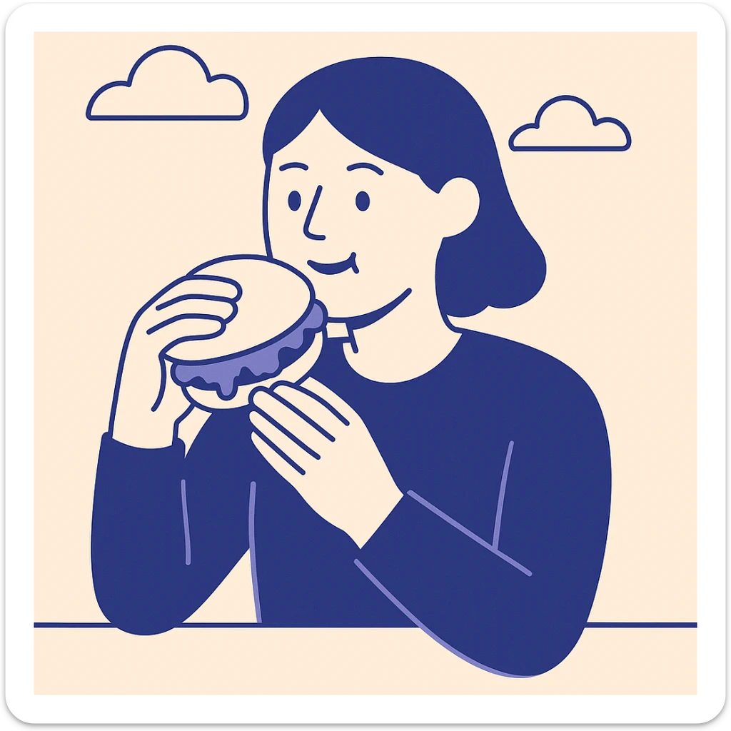 person eating sloppy joe sticker