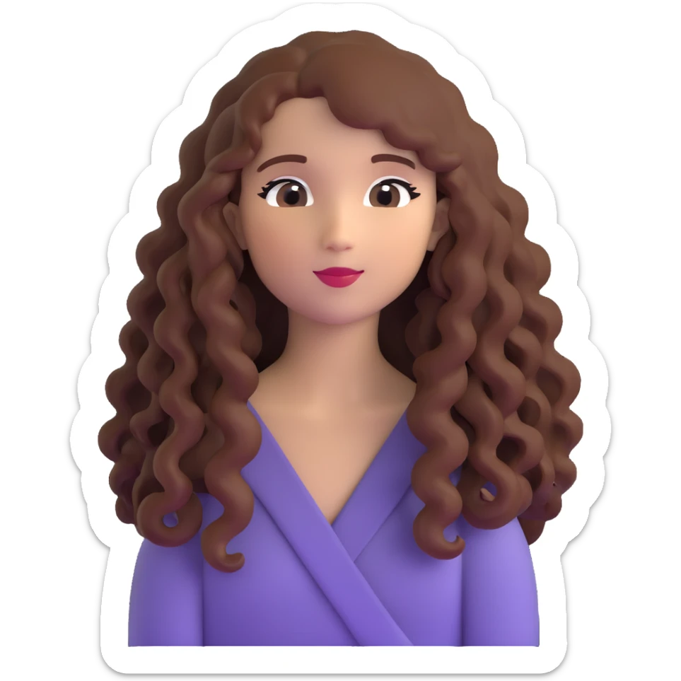 pretty black girl with long curly hair sticker