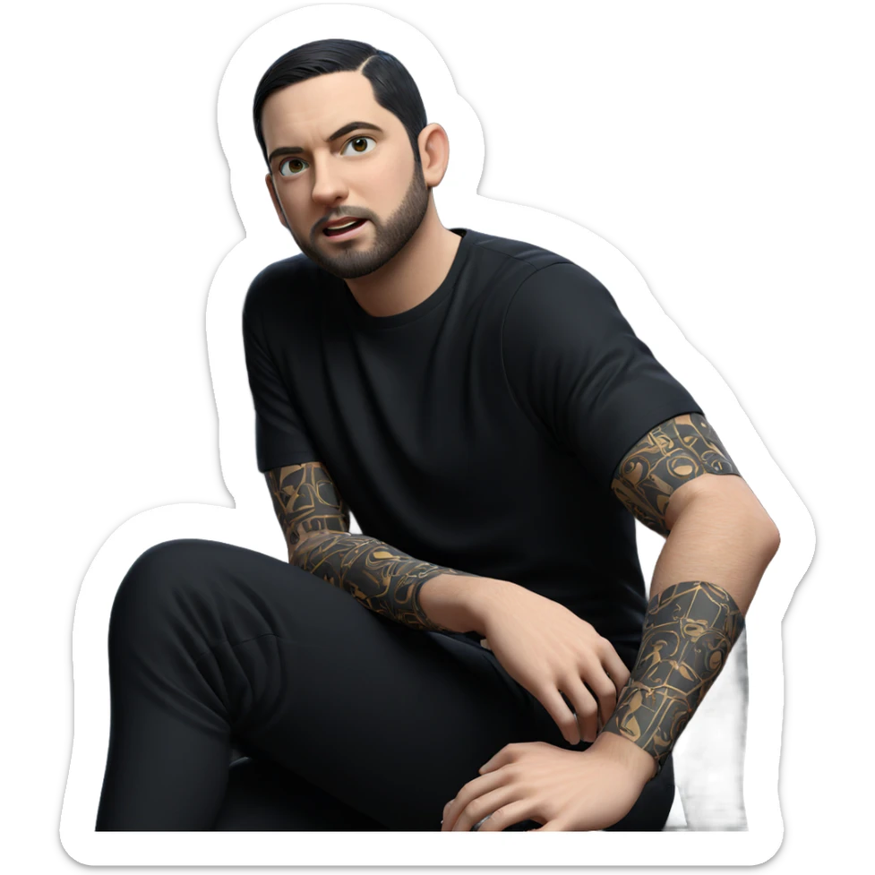 young man in black attire sticker