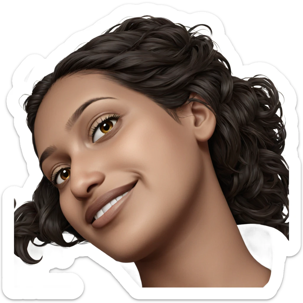 realistic portrait of girl sticker