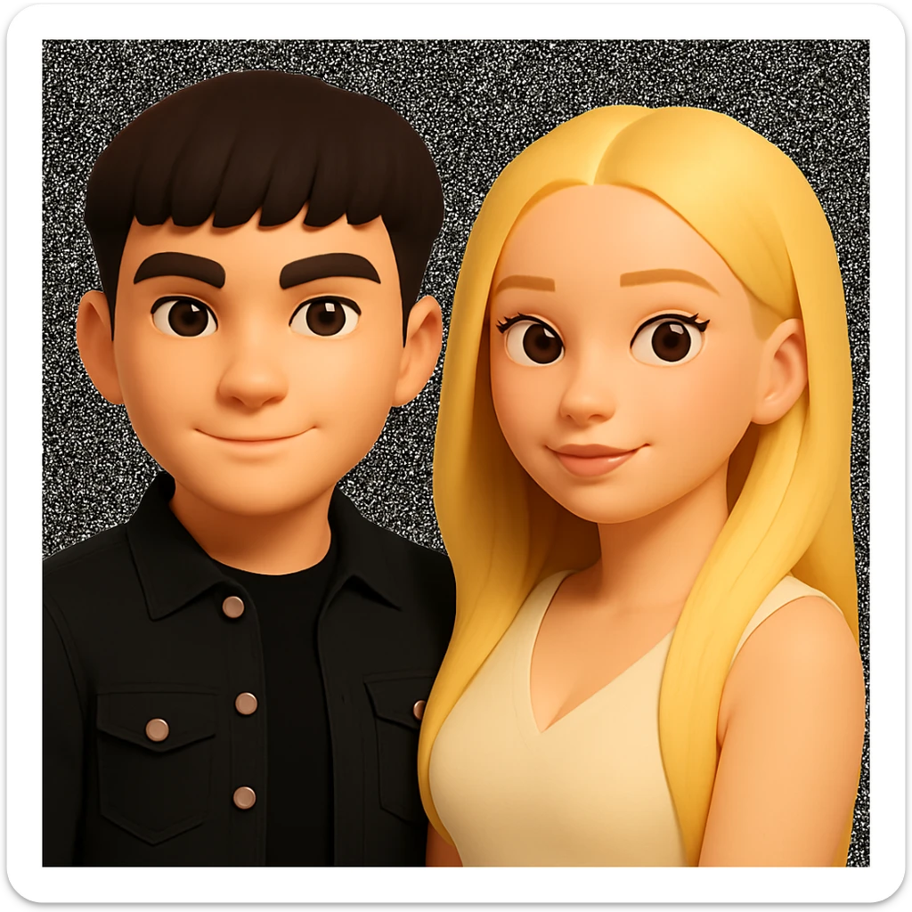 Slightly increase the volume of the upper body of the girl and shift her slightly to the right, preserving the style of the original image. sticker